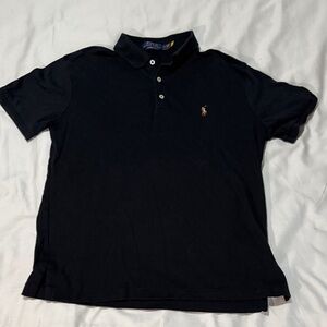 Ralph Lauren Navy Polo Shirt with Gold Logo